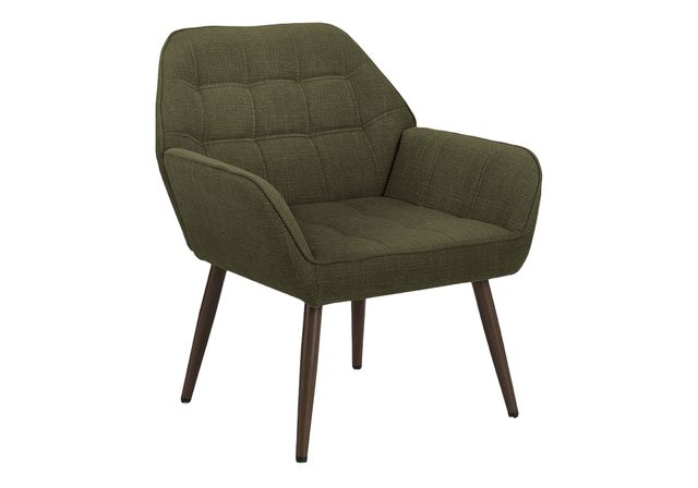 Monarch Specialties Inc. Dark Green 29" Accent Chair with Walnut Wood Legs-0