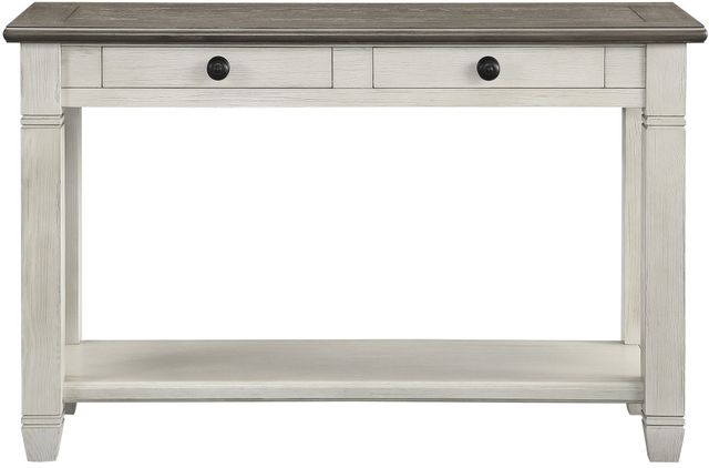 Homelegance® Granby Antique White Sofa Table with Rosy Brown Top -2