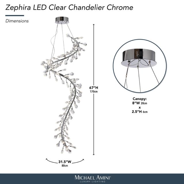 Michael Amini® Zephira Chrome/Clear LED Chandelier-1