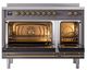 Ilve® Nostalgie II Noblesse 48'' Graphite Matte Pro Style Induction Range with Brass Trim-2