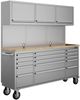 Thor Kitchen® 72" Stainless Steel 15-Drawer Tool Chest with Upper Cabinet and Pegboard-0