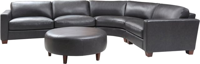 Leather Italia™ Brent 4-Piece Charcoal Sectional-2