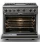 Viking® 7 Series 36" Damascus Gray Pro Style Dual Fuel Range with 12" Reversible Griddle-1
