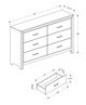 Monarch Specialties Inc. Bleached Oak 6-Drawer Dresser-2