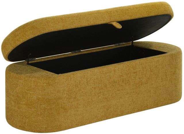 Crown Mark Philipa Gold Tweed Storage Bench-4