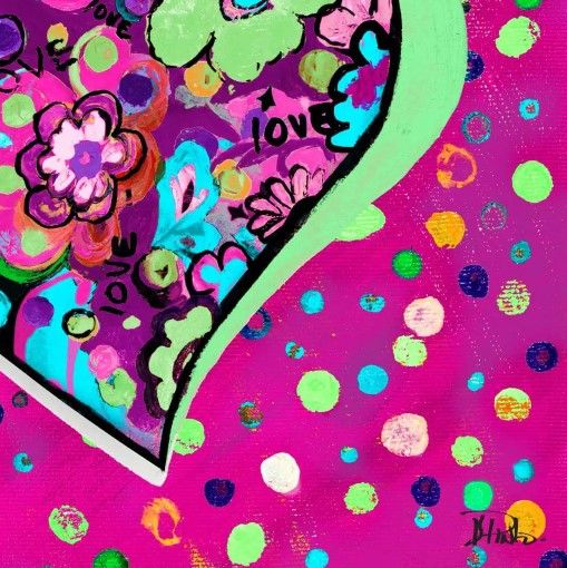 Classy Art Neon Hearts of Love II by Patricia Pinto Wall Art-1