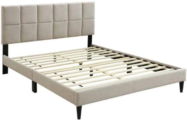 Bernards Evelyn Beige King Panel Bed with USB Port-0