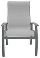 Telescope Casual Belle Isle Abalone/Graphite Aluminum/Fabric Outdoor Sling Supreme Arm Chair with Cape Gray Rustic Polymer Arm Accent-1