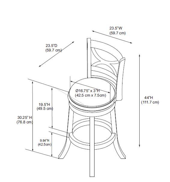 Powell® Mandell Cream/Light Blue Bar Stool-2