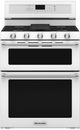 KitchenAid® 30" White Freestanding Gas Double Oven Range-0
