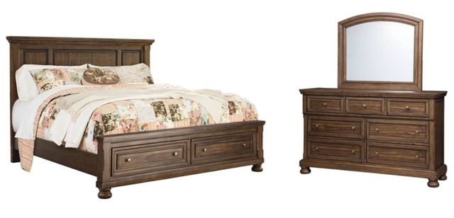 Signature Design by Ashley® Flynnter 3-Piece Medium Brown King Panel Bed Set-0