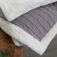 Concept ZZZ White/Gray 50x70 Matelasse & Faux Fur Throw-0