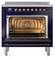 Ilve® Nostalgie II Noblesse 36'' Midnight Blue Pro Style Induction Range with Burnished Trim-1