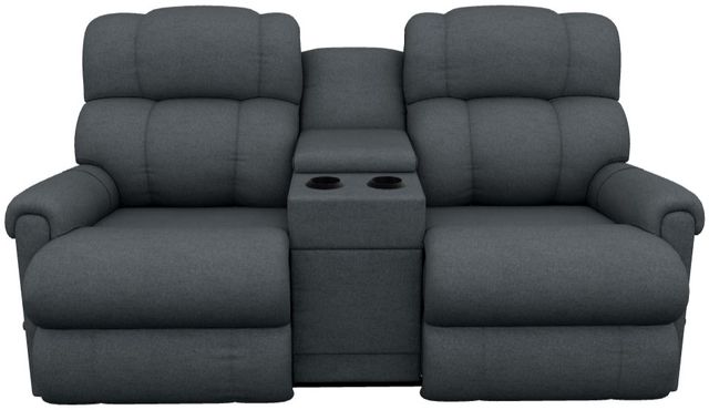 La-Z-Boy® Pinnacle Denim Manual Wall Reclining Loveseat with Console-1