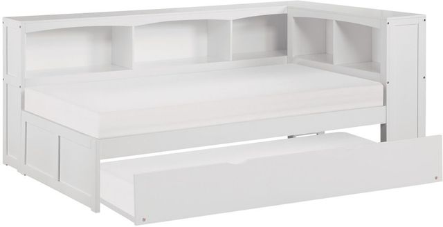 Homelegance® Galen White Youth Twin Corner Platform Storage Bookcase Bed-3