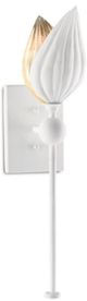 Currey & Company Peace Lily Gesso White/Silver Leaf Wall Sconce-0