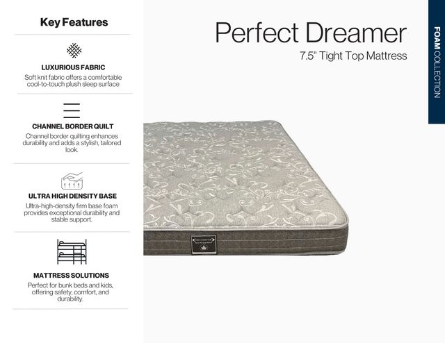 Dreamstar Bedding Classic Collection Perfect Dreamer 6.5" High Density Memory Foam Medium Plush Tight Top Twin XL Mattress in a Box-2