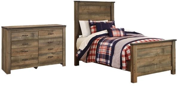 Signature Design by Ashley® Trinell 2-Piece Brown Twin Panel Bed Set-0