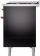Ilve® Nostalgie II Series 48" Glossy Black Pro Style Dual Fuel Range-4