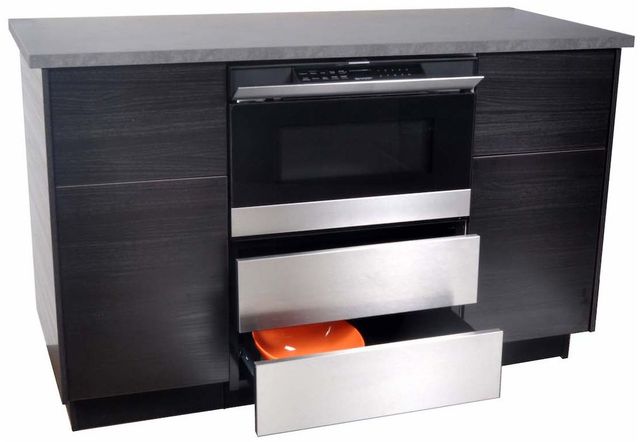 Sharp® 24" Stainless Steel Under the Counter Microwave Drawer Oven Pedestal-2
