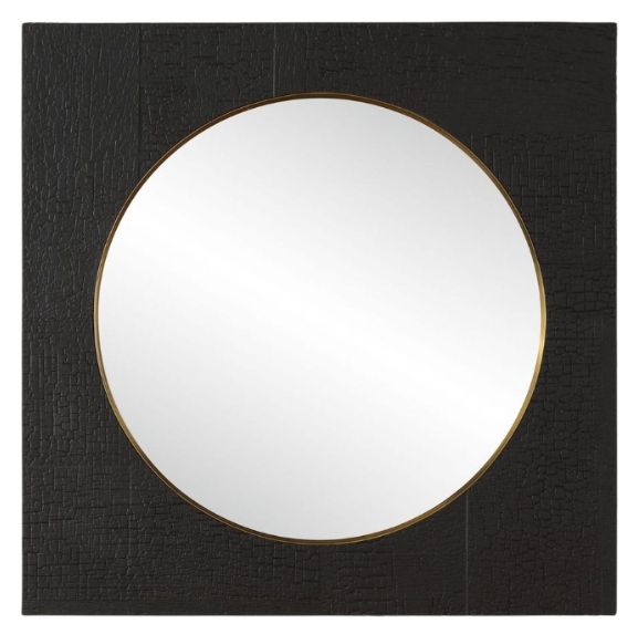 Uttermost® Ember Black Square Mirror-0