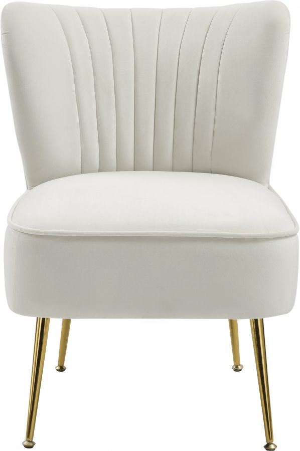 Meridian Furniture Tess Cream Velvet Chair-1