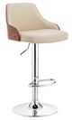Armen Living Asher Cream/Chrome Adjustable Bar Stool-0