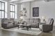 Corinthian Furniture Jenner Afton Gray Power Reclining Sofa with Power Headrest and Dropdown -1