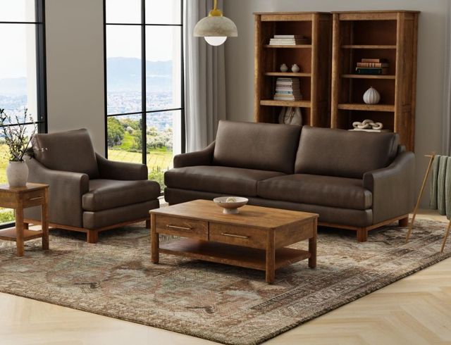 International Furniture Direct Olimpia Brown Loveseat-1