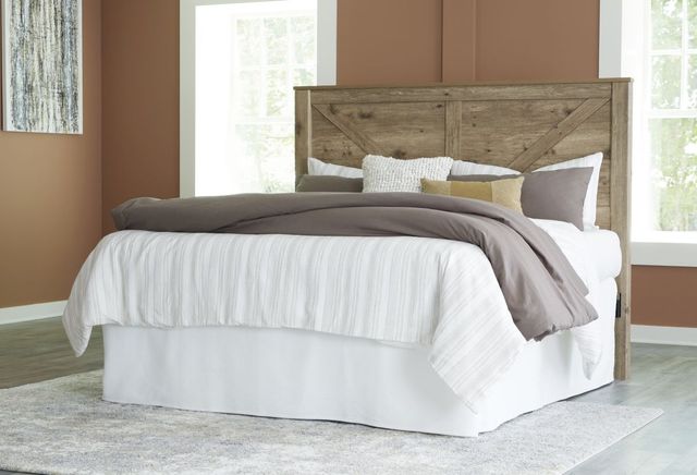 Signature Design by Ashley® Shurlee Light Brown Queen Crossbuck Panel Headboard-1
