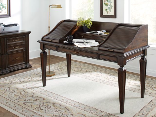 Aspenhome® Grand Classic Tobacco 66" Roll Top Writing Desk-1
