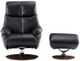 BarcaLounger© Alicia Capri Black Pedestal Recliner and Ottoman-1
