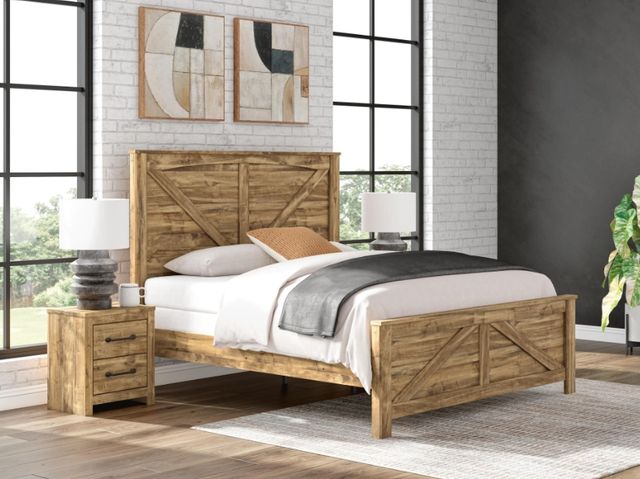 Signature Design by Ashley® Maystonna Brown King Crossbuck Panel Bed-1