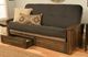 Kodiak Furniture Washington Linen Charcoal/Rustic Walnut Full Storage Futon with Mattress-1