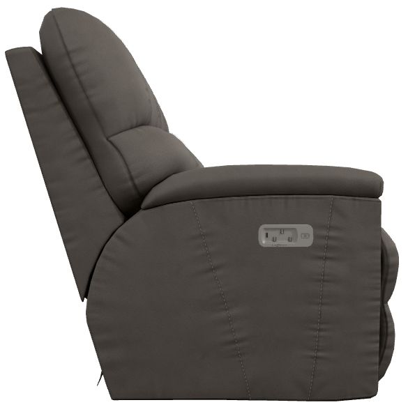 La-Z-Boy® Trouper Gray Leather Power Reclining Sofa with Headrest and Lumbar-3