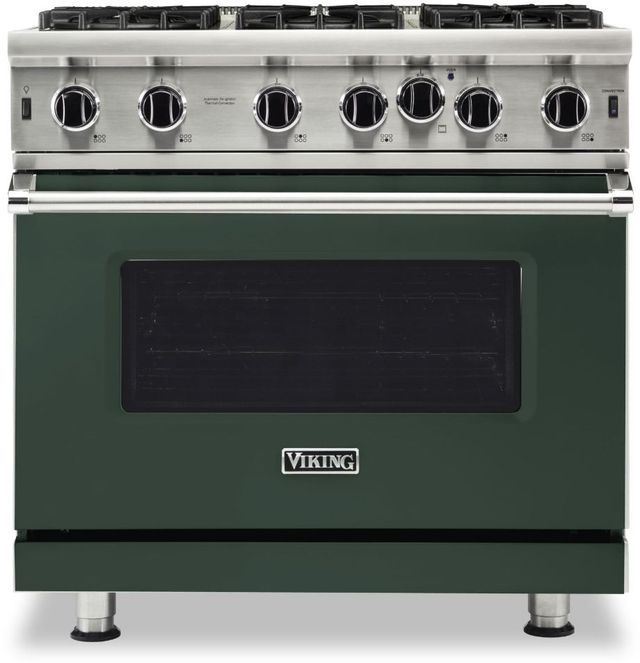 Viking® 5 Series 36" Blackforest Green Pro Style Natural Gas Range-0