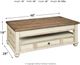 Signature Design by Ashley® Realyn Brown Lift Top Coffee Table with Antique White Base-3