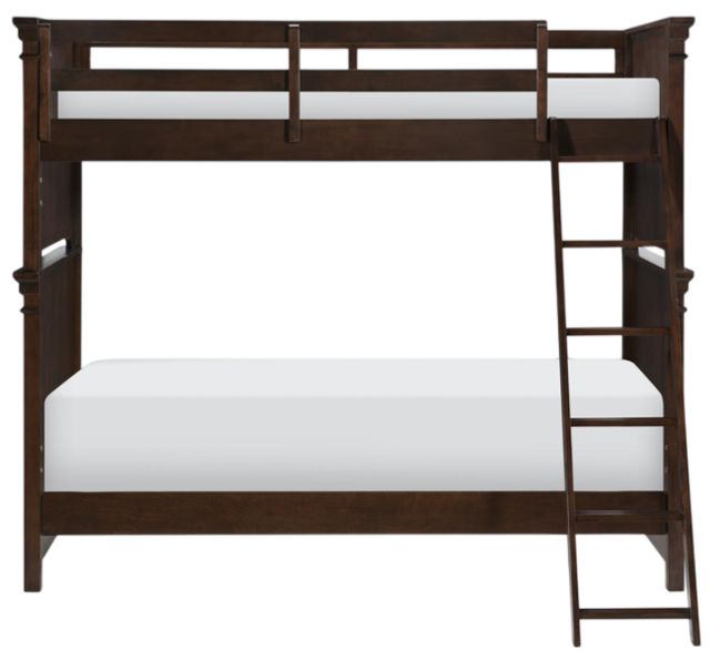 Legacy Kids Teen Canterbury Warm Cherry Twin over Twin Youth Bunk Bed-2