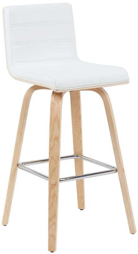 Armen Living Vienna 2-Piece Oak/White Swivel Barstool Set-0