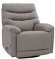 Man Wah Sky Gray Leather Swivel Glider Recliner-0