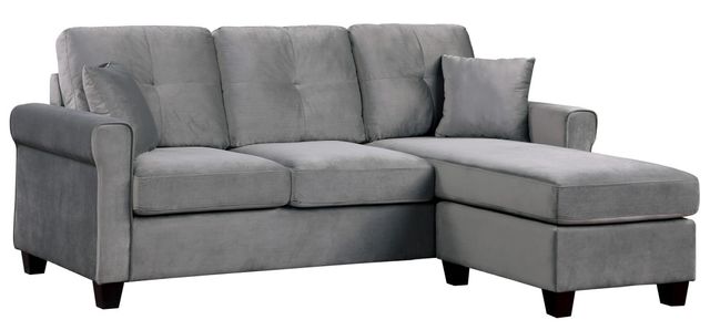 Mazin Furniture Monty 2-Piece Gray Reversible Sofa Chaise Sectional