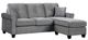 Mazin Furniture Monty 2-Piece Gray Reversible Sofa Chaise Sectional-0