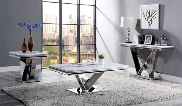 Furniture of America® Villarsglane Chrome Coffee Table-1