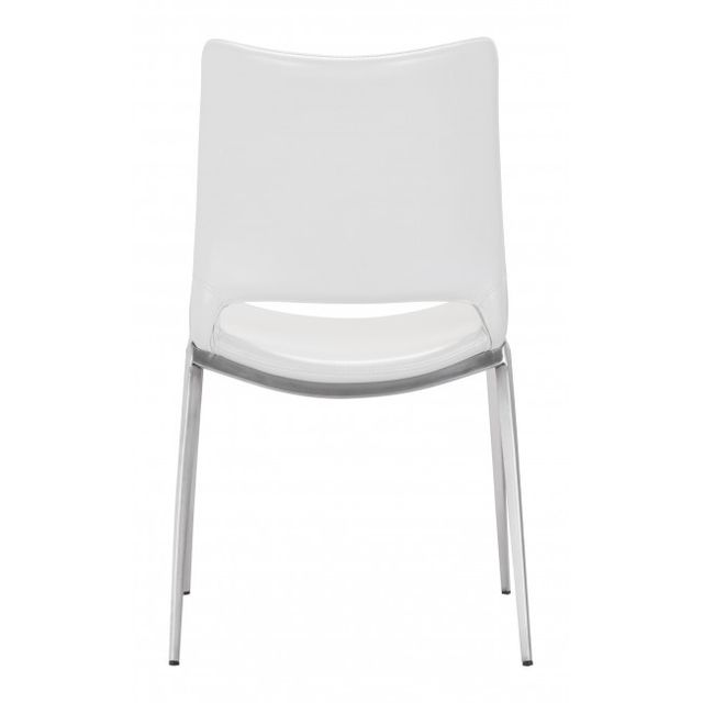 Zuo® Modern Ace White/Silver Dining Chair-3