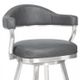 Armen Living Justin Brushed Stainless Steel/Gray Swivel Bar Stool-2