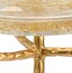 Chelsea House Twig Seeded Glass Top Side Table with Gold Base-1