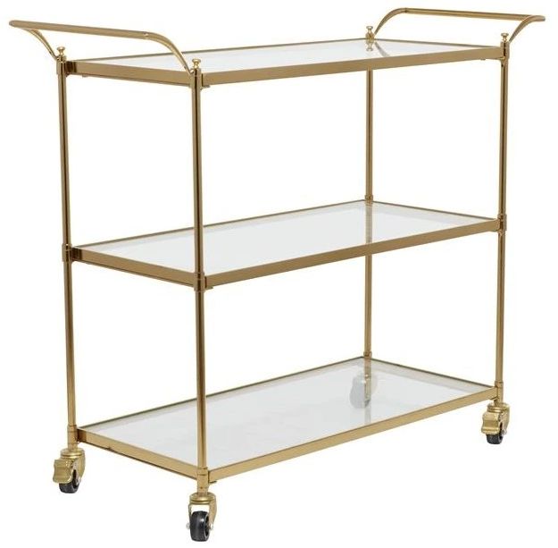 Deco Marche Brass Rolling Bar Cart-0