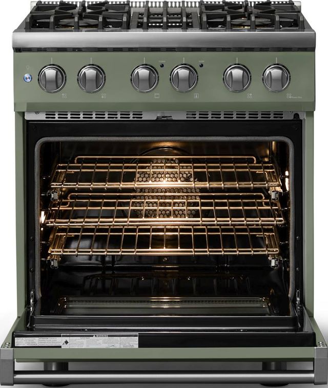 Viking® 5 Series 30" Eucalyptus Pro Style Dual Fuel (NG) Range with Polished Chrome Trim-1