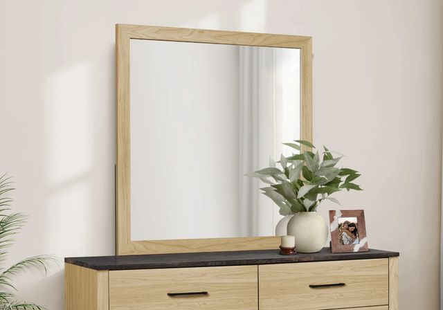 Monarch Specialties Inc. Light Oak Wall Mirror-1