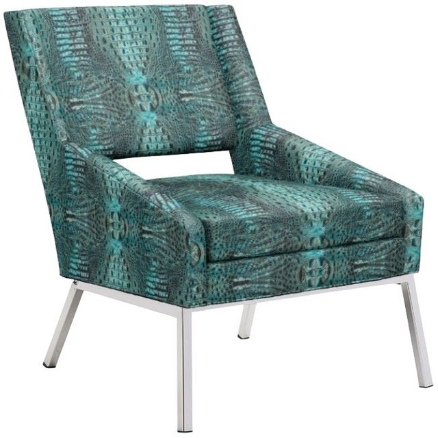 Lexington Home Customizable Kitano Amani Leather Chair with Polised Chrome Base-0